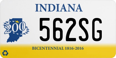 IN license plate 562SG