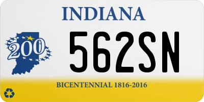 IN license plate 562SN