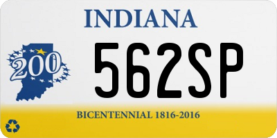 IN license plate 562SP