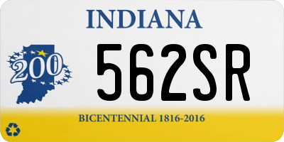 IN license plate 562SR