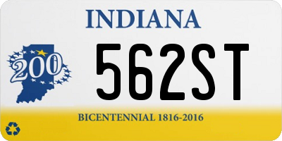 IN license plate 562ST