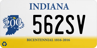 IN license plate 562SV