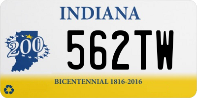 IN license plate 562TW