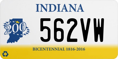 IN license plate 562VW