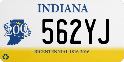 IN license plate 562YJ