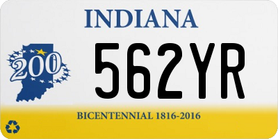 IN license plate 562YR