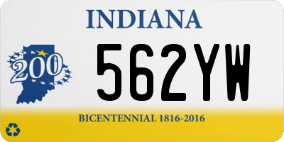 IN license plate 562YW