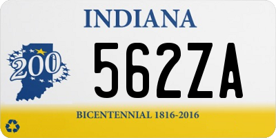 IN license plate 562ZA