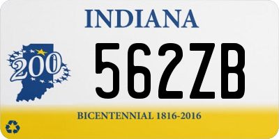 IN license plate 562ZB