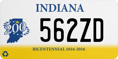 IN license plate 562ZD