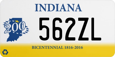 IN license plate 562ZL