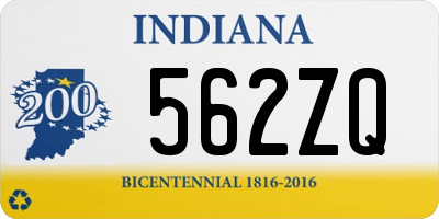 IN license plate 562ZQ