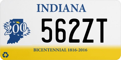 IN license plate 562ZT