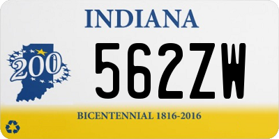 IN license plate 562ZW