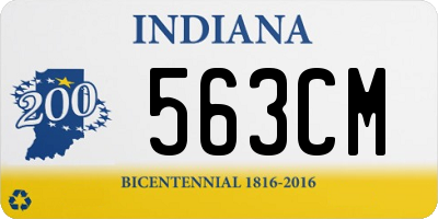 IN license plate 563CM