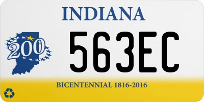 IN license plate 563EC