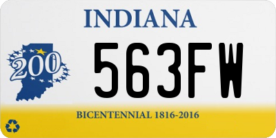 IN license plate 563FW