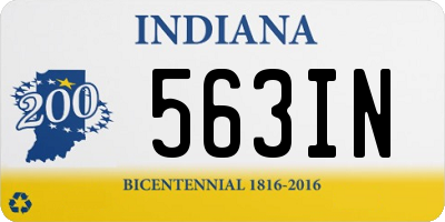 IN license plate 563IN