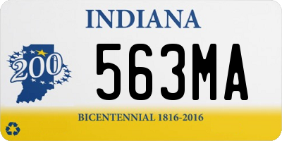 IN license plate 563MA