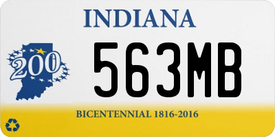 IN license plate 563MB