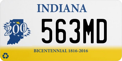 IN license plate 563MD