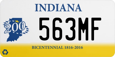 IN license plate 563MF