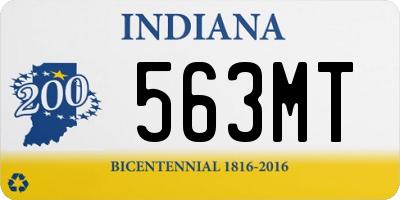 IN license plate 563MT