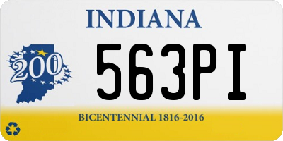IN license plate 563PI