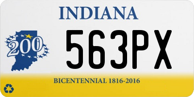 IN license plate 563PX