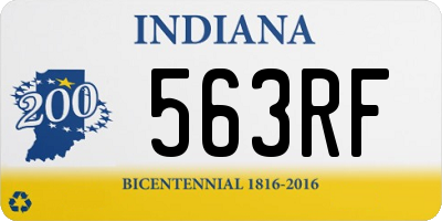 IN license plate 563RF