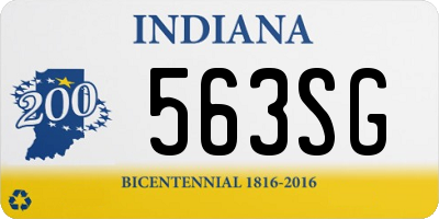 IN license plate 563SG