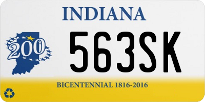 IN license plate 563SK