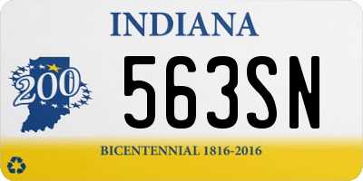 IN license plate 563SN