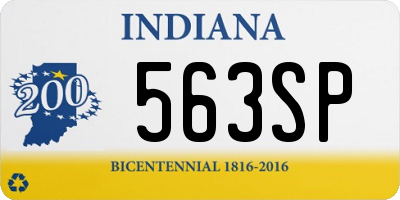 IN license plate 563SP