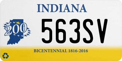 IN license plate 563SV