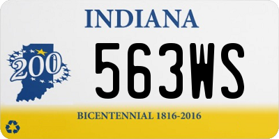 IN license plate 563WS