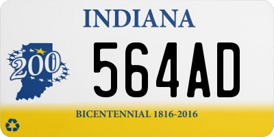 IN license plate 564AD