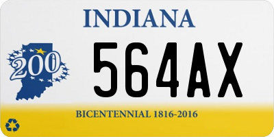 IN license plate 564AX