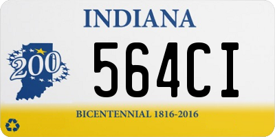 IN license plate 564CI