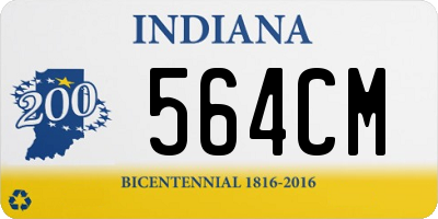 IN license plate 564CM