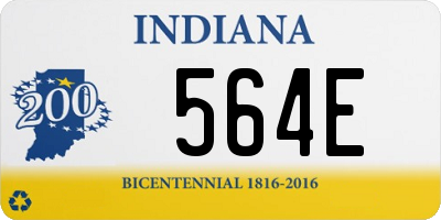 IN license plate 564E