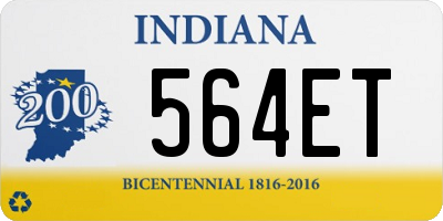 IN license plate 564ET