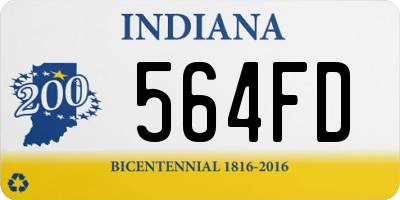 IN license plate 564FD