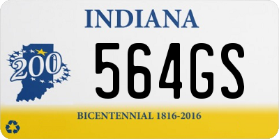 IN license plate 564GS