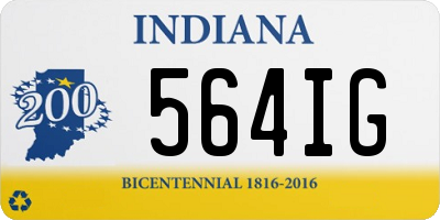 IN license plate 564IG