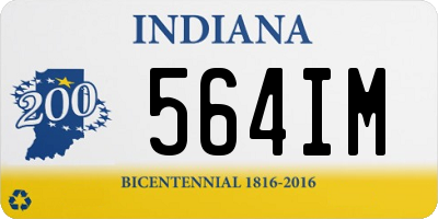 IN license plate 564IM