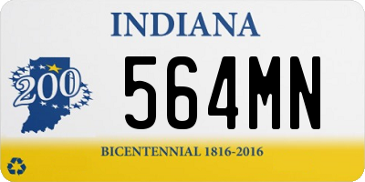 IN license plate 564MN