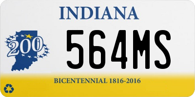 IN license plate 564MS