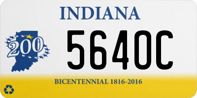 IN license plate 564OC