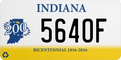 IN license plate 564OF